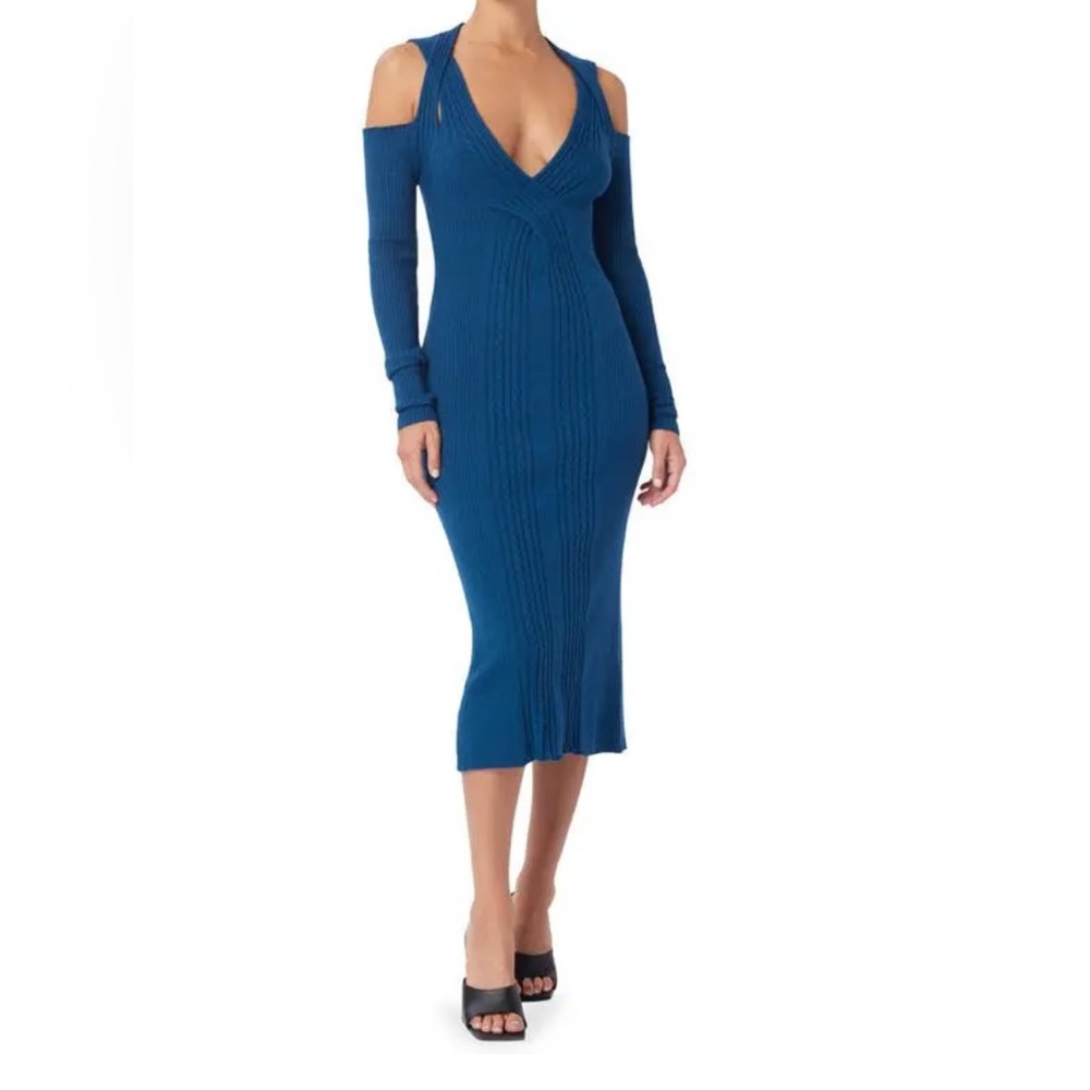 Chic Long Sleeve Blue Dress
